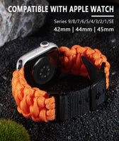 1 x RAW Customer Returns BINLUN Compatible with Apple Watch Strap Paracord 550 49mm Military Style Robust Nylon Sports Strap Replacement Bracelet for iWatch Ultra Men Women 8 Colors Orange  - RRP €22.99