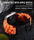 1 x RAW Customer Returns BINLUN Compatible with Apple Watch Strap Paracord 550 49mm Military Style Robust Nylon Sports Strap Replacement Bracelet for iWatch Ultra Men Women 8 Colors Orange  - RRP €22.99