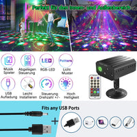 1 x RAW Customer Returns Disco light party light, stage lighting, sound activated disco ball for stage lighting with remote control for dancing, Christmas gift, children s birthday - RRP €39.42