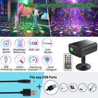 1 x RAW Customer Returns Disco light party light, stage lighting, sound activated disco ball for stage lighting with remote control for dancing, Christmas gift, children s birthday - RRP €41.34