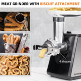 1 x RAW Customer Returns Electric meat grinder, 2500W electric meat grinder with sausage filler, kibbe attachments, cookie attachment, minced meat machine with stainless steel grinding blade, 3 perforated discs, 2 speeds - RRP €105.99