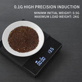 1 x RAW Customer Returns TIMEMORE coffee scale, espresso scale, digital coffee scale with timer, 2000 g black  - RRP €74.28