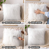 1 x RAW Customer Returns MIULEE Set of 2 Christmas Pillows Cushion Covers Cuddly Pillow Faux Fur Fluffy Fur Pillow Sofa Cushion Decorative Pillow Cushion Cover Pillow Faux Fur Plush Pillow for Sofa Couch 50 x 50 cm White - RRP €24.99