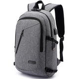 1 x RAW Customer Returns WENIG 15.6 Inch Laptop Backpack - Waterproof and Anti-Theft Backpack for Men - School Backpacks with USB Port - Backpack, Bag for Women for Daily Travel - Gray - RRP €34.39