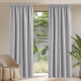 1 x RAW Customer Returns PONY DANCE Curtain Opaque Ruffle Tape Extra Long Curtains and Drapes Heat-Insulating Set of 2 H 260 x W 140 cm Blackout Curtains Grey Curtains Living Room Modern, Silver Grey - RRP €46.95