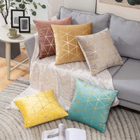 1 x Brand New MIULEE Set of 2 Velvet Cushion Covers Grid Modern Decorative Pillowcase Decorative Pillowcases Sofa Cushions Soft Throw Pillows Decoration with Hidden Zipper for Sofa Office Bed 50 x 50 cm Heart Wood - RRP €19.2