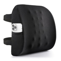 1 x RAW Customer Returns Fyore Lumbar Pillow Memory Foam Lumbar Support Back Support Ergonomic Back Cushion Lumbar Support Back Support Cushion for Car Seat Office Chair Sofa Wheelchair Black 1  - RRP €30.24