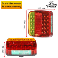 1 x RAW Customer Returns D-TECH Waterproof Wireless LED Tail Lights with Magnet 12V 24V Bluetooth LED Tail Lights for Trailer, Tractor, with 13 to 7 pin trailer adapter, Wireless LED Magnetic Battery Tail Lights Trailer - RRP €78.98