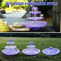 1 x RAW Customer Returns SZMP 2023 NEW DIY fountain, bird bath sets with 12 colorful LED fountains, 3-stage bird feeders for outdoors, 32.8ft, bird bath and DIY solar fountain removable and suitable for bird bath, garden - RRP €20.89