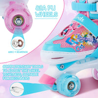 1 x RAW Customer Returns Runcinds Kids Roller Skates for Girls Women, 4 Sizes Adjustable with Light Up Wheels, Toddler Roller Skates for Beginners - RRP €56.4