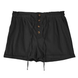 1 x RAW Customer Returns Karlywindow Women s Shorts High Waist Paperbag Shorts Loose A Line Summer Pants with Wide Legs Black M - RRP €26.17