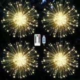 1 x RAW Customer Returns yowin fairy lights fireworks 4x120 LED light ball Christmas USB-operated, 8 modes waterproof light star with remote control for indoor outdoor garden Christmas New Year s Eve window decoration warm white  - RRP €20.16