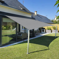 1 x RAW Customer Returns Sunnylaxx 4x4m Square Sun Sail, Waterproof Sun Protection Sun Sail Color Grey, 95 UV Protection, for Outdoor Use, Garden - RRP €60.49