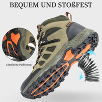 1 x RAW Customer Returns ODCKOI hiking shoes men s waterproof lightweight trekking shoes high rise hiking boots outdoor non-slip mountain shoes, camping, trekking, hiking boots brown olive green orange EU 44 - RRP €66.54