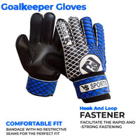 13 x Brand New YSCARE Sports Football Goalkeeper Gloves for Adults and Children, Excellent Safety, Functionality and Wearability - Training and Recreational Games - Football Football for Boys and Youth 6, Blue  - RRP €123.37