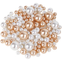 1 x RAW Customer Returns Belle Vous Round Plastic Pearls Gold Pearl White Pearls Bulk Set 120pcs - 3 Sizes - Smooth White Gold Pearls - Decorative Pearls for Weddings, Party Table Scatter Decorations Floating Vase Fillers - RRP €16.02