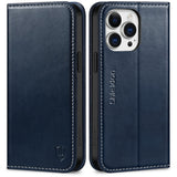 1 x RAW Customer Returns SHIELDON Case for iPhone 15 Pro Max, Protective Case Cowhide Leather Shockproof Card Slot Magnet Stand RFID Blocker TPU Case Compatible with iPhone 15 Pro Max 6.7 - Retro Dark Blue - RRP €30.99