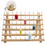 1 x RAW Customer Returns New brothread 60 Spools Wooden Thread Holder Yarn Holder Thread Spool Organizer with Hook for Hanging for Embroidery, Quilting, Sewing, Hair Braiding - RRP €23.6