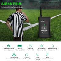 1 x RAW Customer Returns EJEAS FBIM Bluetooth Intercom Communication System for Professional Football Referee, 4-Person Online Intercom 1500M with CVC Noise Reduction, with Arm Bag 1 Pack  - RRP €151.25