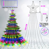 1 x RAW Customer Returns BELLALICHT fairy lights outdoor indoor, 3.5M height 8 garlands 298 LEDs Christmas lights Christmas tree lights with star 8 modes throw lights - colored light - RRP €21.17