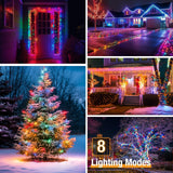 1 x RAW Customer Returns btfarm 2 Pieces Outdoor Solar Garden Lights, 15 2M 150LED Solar Outdoor Light Chain, Waterproof 8 Modes Copper Wire LED Fairy Lights Outdoor Solar Energy for Christmas Tree Patio Colorful  - RRP €19.15