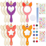 1 x Brand New Jostift Pack of 30 DIY Unicorn Wooden Mirror Crafts for Children, Unicorn Crafts, Children s Birthday Crafts, Princess Unfinished Hand Mirrors for Children Gift Party - RRP €20.4