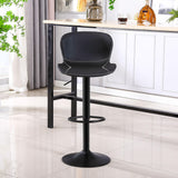 1 x RAW Customer Returns Youhauchair Bar Stool, Height Adjustable Faux Leather Bar Stool, Bar Chair with Backrest and Footrest, Swivel Kitchen High Chair, Modern, Black - RRP €72.59