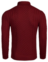 1 x RAW Customer Returns Coofandy Turtleneck Men s Knitted Pullover Slim Fit Winter Basic Sweater Mix, Red, XXL - RRP €36.34