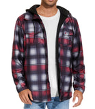 1 x Brand New GLESTORE Lumberjack Jacket Men s Flannel Shirt Jacket Lined Thermal Shirt Winter Long Sleeve with Hood Checked Lumberjacket Black and Red S - RRP €19.6