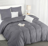 1 x RAW Customer Returns Utopia Bedding Duvet Cover Set 220 x 240 - Microfiber Duvet Cover Set 220x240 cm and 2 Pillowcases 65x65 cm Grey  - RRP €20.78