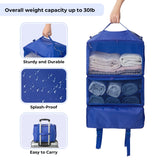 1 x RAW Customer Returns GRANNY SAYS hanging organizer with 3 compartments, suitcase organizer hanging, foldable wardrobe organizer hanging, portable travel shelf, blue hanging organizer closet, portable hanging travel organizer - RRP €24.49