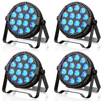 1 x RAW Customer Returns ZonQoonz 4PCS 64W RGBW 4-in-1 LED Par Stage Light, APP Control Stage Lights with Sound Activated for Party DJ Disco Show Festival Club - RRP €88.51