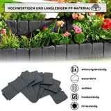 1 x RAW Customer Returns Lawn edge in stone look, bed edging garden fence plastic 20 pcs, 5M palisade bed edging, anthracite 20, grey  - RRP €27.99