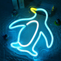 1 x RAW Customer Returns Attivolife Penguin Sign for Wall Decoration, Illuminated LED Lamp in Special Animal Shape with Dimmable USB, Unique Home Living Room Shop Cafe Store Party Decor Birthday Gift - RRP €27.22