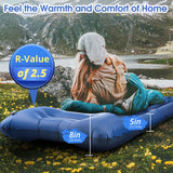 1 x RAW Customer Returns Camping Sleeping Pads, Extra Thick 5 Inflatable Sleeping Pad with Pillow, Built-in Pump, Oversized Mattress, Super Portable Backpacking Sleeping Pad for Hiking, Tent, Travel Blue Color , Single  - RRP €39.99