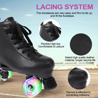 1 x RAW Customer Returns Roller skates for children and adults, classic roller skates for women and girls with 8 shiny retro roller skates, ABEC-7 ball bearings, comfortable PU leather roller skates, for indoor and outdoor use - RRP €50.41