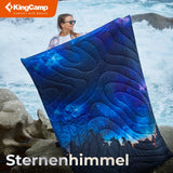 1 x RAW Customer Returns KingCamp Travel Blanket Ultralight, Outdoor Camping Blanket Warm Water-Repellent, Compact Small Pack Size for Camping Office at Home Outdoor Colorful Blanket, Starry Sky, 200x145cm  - RRP €74.95