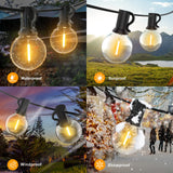 1 x RAW Customer Returns Outdoor String Lights 30M, GLUROO Outdoor LED String Lights with 52 Plastic Bulbs, Waterproof Outdoor Chain Lights for Garden Terrace Bistrot - RRP €43.27