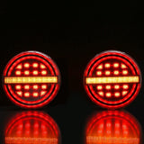 1 x RAW Customer Returns D-TECH 2Pcs 12V 24V LED Trailer Tail Lights, Hamburger Truck Tail Lights, Brake Stop Light, Dynamic Indicator Light Truck Motorhome Transporter LED Round Hamburger Tail Lights, ECE Approval - RRP €48.4