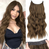 1 x RAW Customer Returns PORSMEER Secrets Hair Extensions Long Wavy Hair Extensions Invisible Hair Extensions 4 Clips in Extensions Synthetic Hair Invisible Hairpieces for Women Natural Brown, 20 Inches - RRP €18.14