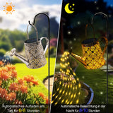 1 x RAW Customer Returns Solar watering can with fairy lights solar lamps for outdoors watering can type LED light with shepherd s hook, garden decoration solar Christmas fairy lights outside with IP67, star shower garden lights for Christmas - RRP €25.4