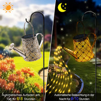 1 x RAW Customer Returns Solar garden decoration, solar watering can with fairy lights, solar lamps garden decoration, outdoor lights, LED fairy lights, waterproof for courtyard path, balcony, terrace, tree, yard,  women, Mother s Day - RRP €25.99