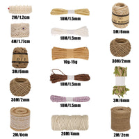 1 x RAW Customer Returns Ulikey 15 pieces jute ribbon lace cord set, natural hessian jute ribbon roll, natural cord craft cord for weaving, gift wrapping decoration, wedding, DIY crafts, home decoration, gardening - RRP €19.1