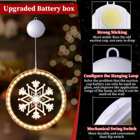 5 x Brand New Hiboom Christmas Window Lights Indoor Novelty Hanging 3D Lights Battery Operated Fairy Light Decorative Fairy Lights with Suction Cup for Bedroom Patio Warm White Snowflake  - RRP €92.0