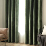 1 x RAW Customer Returns MIULEE Olive Green Velvet Curtains for Indoor Modern Curtains, Elegant Velvet Curtains for Bedroom, 2 Pieces Thermal Winter Velvet Window Curtains, Each 200 CM High, Velvet Curtain for Living Room - RRP €46.38