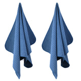 1 x RAW Customer Returns Polyte - Premium Microfiber Tea Towels - Waffle Structure - Pack of 8 Blue, 40x71 cm  - RRP €26.19