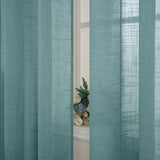 1 x RAW Customer Returns MIULEE Set of 2 Voile Curtain Sheer Linen Curtain with Eyelets Transparent Linen Look Curtain Eyelet Curtain Living Room Window Curtain Translucent Decorative Curtain Bedroom 140 x 145 cm W x H Dusty Blue - RRP €26.21