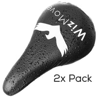 2 x Brand New WizMove Waterproof Bike Saddle Cover Impermeable Bicycle Saddle Protector 2x Pack - Black - RRP €16.24