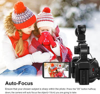 1 x RAW Customer Returns Video Camera 4K Camcorder 64MP 60FPS WIFI Autofocus YouTube Camera Videocameras, 4.0 Touch Screen 18X Digital Zoom Webcam Vlogging Camera with Microphone, Battery, Handheld Stabilizer and 2.4G Remote Control - RRP €197.64