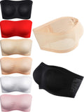 1 x RAW Customer Returns SATINIOR 6 Pieces Seamless Bandeau Bra Strapless Breathable Stretchy Unpadded Underwear Brassiere for Women - RRP €17.64